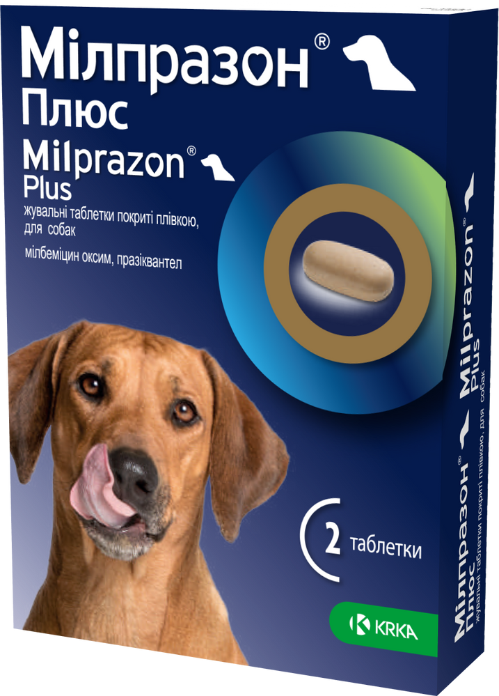 Мілпразон® ПЛЮС 12,5/125 мг жувальні таблетки покриті плівкою, для  собак 000084 фото 1