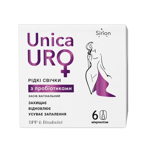 Рідкі свічки вагінальні профілактичні УНІКА УРО з пробіотиками, 6 шт в уп. 000109 фото 1