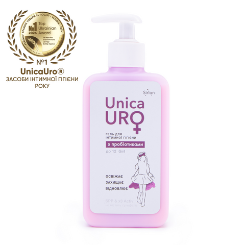 Гель для інтимної гігієни UnicaUro Girl (до 12 років) з пробіотиками, 250 мл 000035 фото 1