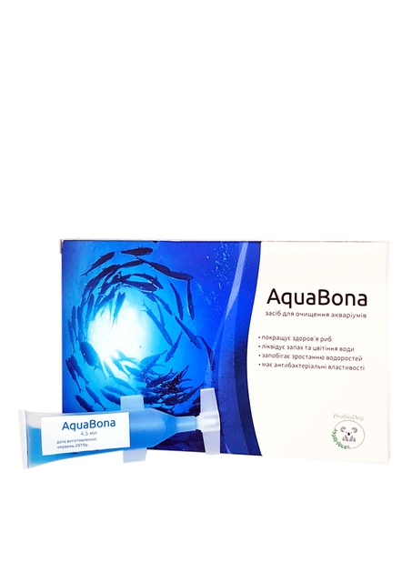 AquaBona засіб для очищення акваріума, 1 ампула - 4,5 мл 016 фото 1
